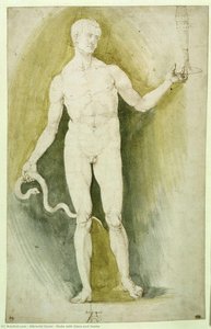 Nainen Lasin Ja Serpentin Kanssa — Albrecht Dürer
