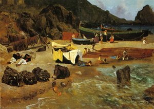 Fishing Boats At Capri — Albert Bierstadt