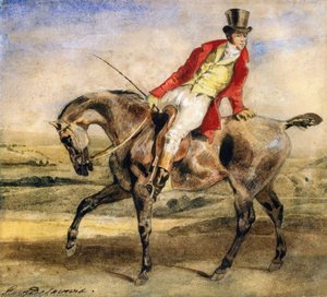 Monsieur Sur Un Cheval De Couleur Marron Foncé — Eugène Delacroix