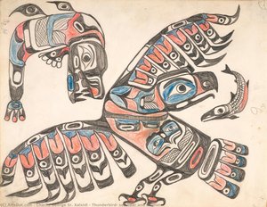 Thunderbird, Sea Bear And Salmon — Charlie George Sr. Xalxidi