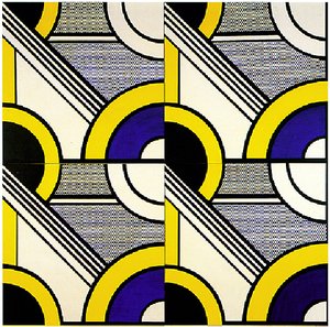 Modular Painting Met Vier Paneel -1 — Roy Lichtenstein