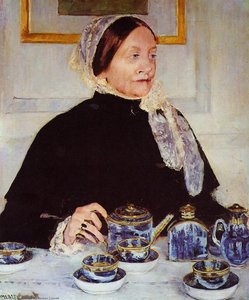 Dame à la table de thé