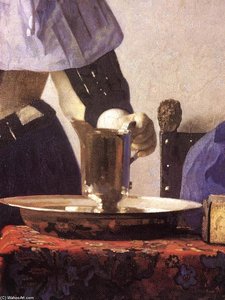 Young Woman With A Water Jug (detail) — Johannes Vermeer