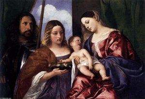 Madonna And Child With Sts Dorothy And George — Titian