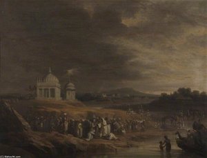 Indian Landscape With A Funeral