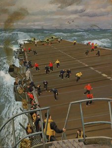 Clear Flight Deck On Board an Aircraft Carrier