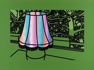 Lamp and pines