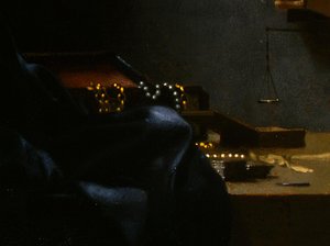 Woman Holding A Balance Detalj 5 Ngw — Johannes Vermeer