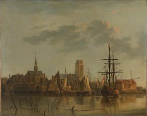 View of Dordrecht at Sunset, Aelbert Cuyp (copy after), c. 1700 - c. 1842