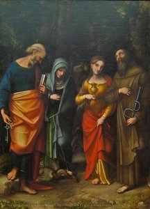 Four Saints (from left St. Peter, St. Martha, St. Mary Magdalene, St. Leonard)