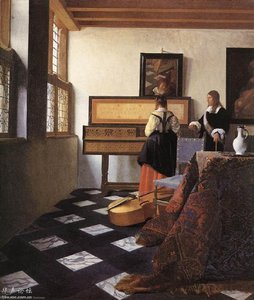 A Lady At The Virginals With A Gentleman — Johannes Vermeer