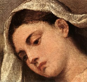 Madonna With Saints And Members Of The Pesaro Family (detail) — Titian