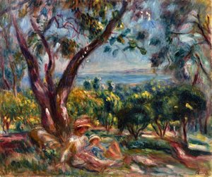 Cagnes Landscape With Woman And Child — Pierre-auguste Renoir