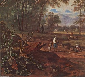 Road Beside The Forest (detail) — Jan Jansz Wijnants