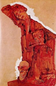 Composition With Three Male Figures (self Portrait) — Egon Schiele