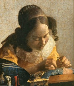 The Lacemaker (detail) — Johannes Vermeer