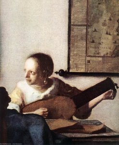Woman With A Lute Near A Window (detail) — Johannes Vermeer