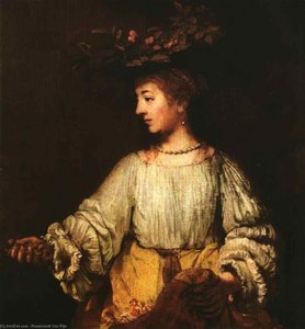 Portrait Of Hendrickje Stofells As Flora, Me — Rembrandt Van Rijn
