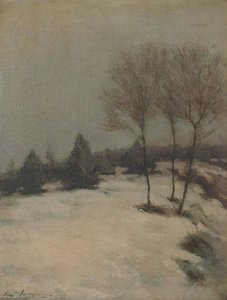 Snow scene, evening