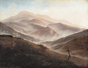 Riesengebirge Landscape with Rising Fog