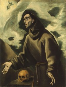 Pyhä Franciscus Ottamassa Stigmoja — El Greco