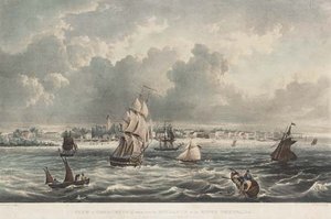 A View Of Georgetown, Taken From The Entrance Of The River Demerara — Louis Haghe