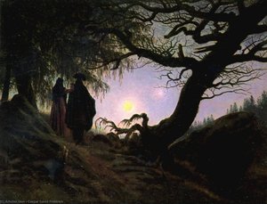 Man And Woman Contemplating The Moon — Caspar David Friedrich