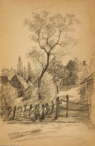 Landscape with Houses and Fence