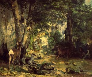 The Shelter Of The Roe Deer At The Stream Of Plaisir-fontaine, Doubs — Gustave Courbet