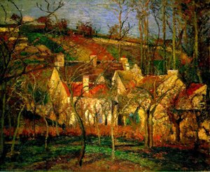 Red Roofs, Corner Of A Village, Winter — Camille Pissarro