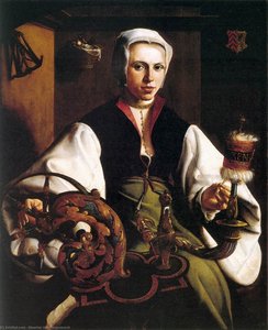 Ritratto Di Una Dama Che Filatura — Maerten Van Heemskerck