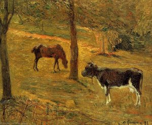 Keliaujantis Žirnis Ir Inoželis Laukuose — Eugenas Henri Paulas Gauginas
