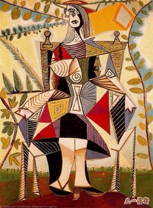 Seated Woman In Garden — Pablo Picasso