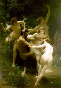 Nymphes Et Satyre (also Known As Nymphs And Saytr) — William-adolphe Bouguereau