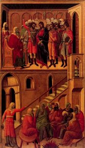La Maestá. Jesús Ante Annas Y La Negación De Pedro — Duccio Di Buoninsegna