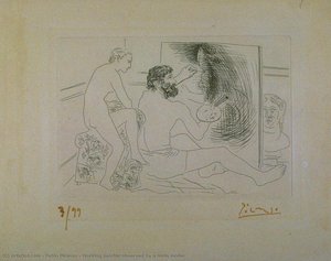 Working Painter Observed By A Nude Model — Pablo Picasso