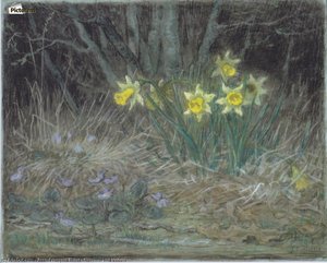 Narcissi And Violets — Jean-françois Millet