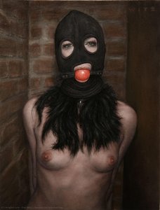 Hooded Girl With Ball Gag — Dan Witz