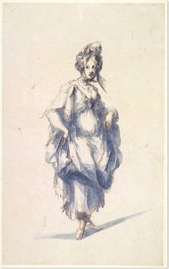 Figure Of A Young Woman Wearing A Bonnet — Jacques Bellange