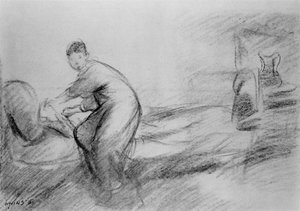 Woman Getting Into Bed