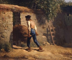 Peasant With A Wheelbarrow — Jean-françois Millet