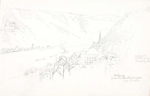 St. Goar From Castle Rheinfels — George Elbert Burr
