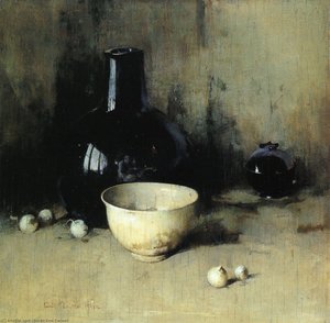 Still Life With Self-portrait Reflection — Søren Emil Carlsen