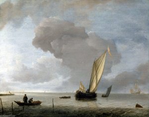 A Small Dutch Vessel Before A Light Breeze