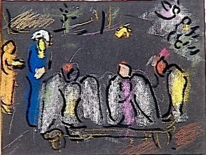 Abraham And Three Angels — Marc Chagall