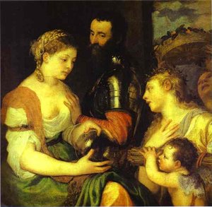 Une Allégorie, Peut-être Du Mariage, Avec Vesta Et Hyménée Comme Protecteurs Et Conseillers De L'union De Vénus Et Mars — Titian