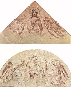 Saviour Blessing (tympanum) And Madonna Of Humility (lunette) — Simone Martini