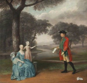 Francis Vincent Z Weddington Hall, Warwickshire, Wraz Z Jego Żoną Mercy I Córką Anną — Arthur Devis