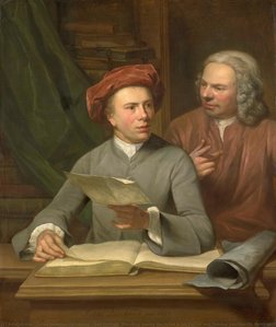 Self Portrait. Standing Beside The Artist Is His Father And Teacher Jan Maurits Quinkhard (1688-1772), Julius Henricus Quinkhard, 1757 — Julius Henricus Quinkhard