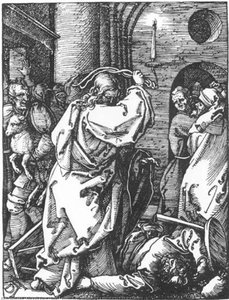 Piccolo Passione: 7. Cristo Che Guida Gli Ambulanti Dal Tempio — Albrecht Dürer